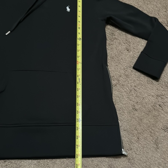 Like New-Worn 1X-RL Polo-Hooded Sweatshirt-XS-Black-Side Zippers-Longer Length - Picture 11 of 16